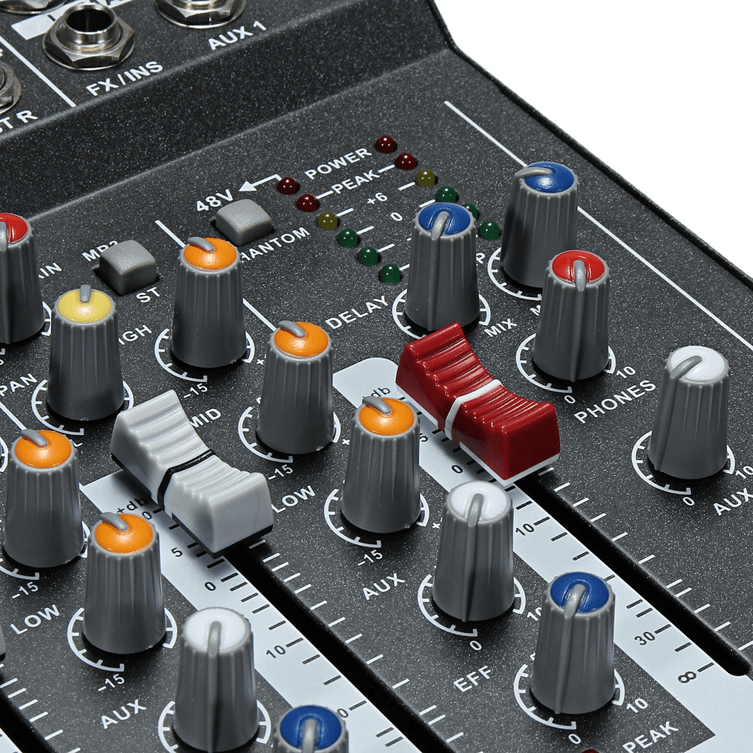 48V Professional 4-Channel Live Studio Audio Sound USB Mixer Mixing Console - Trendha