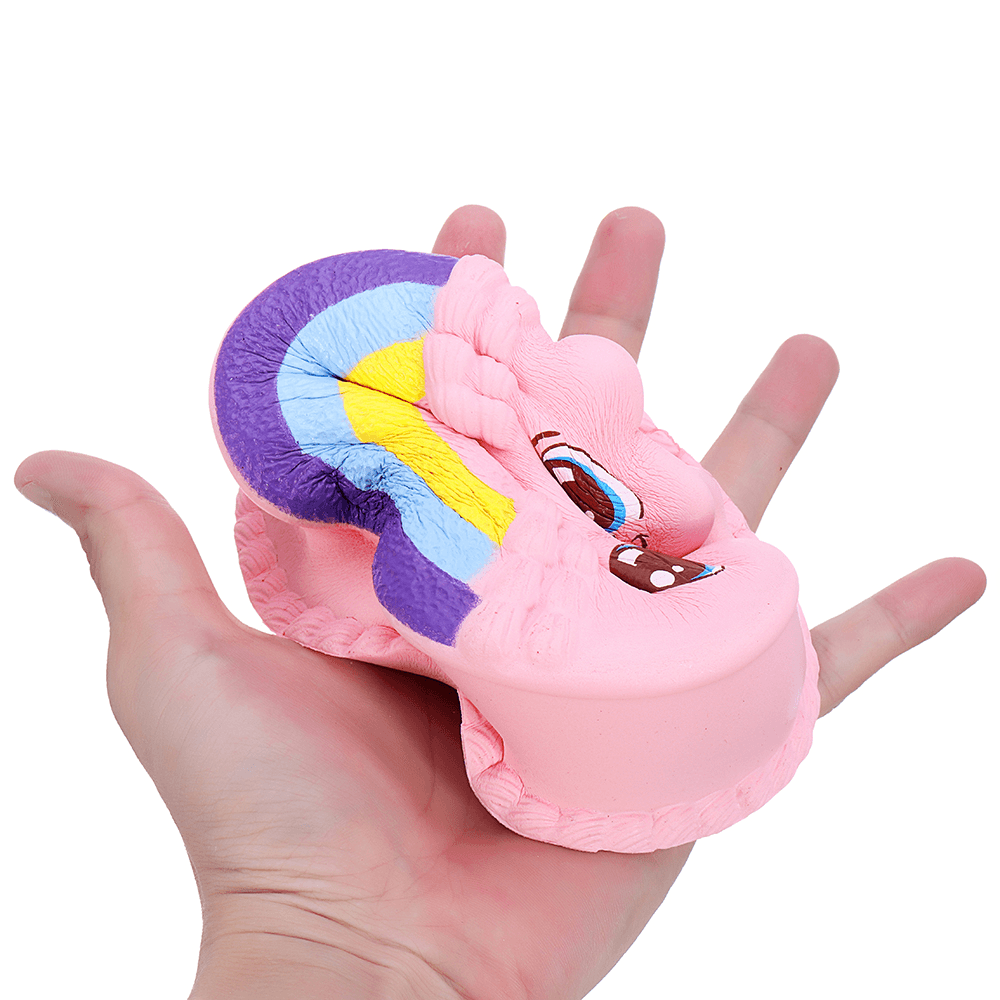 Rainbow Smile Cake Squishy 12CM Slow Rising with Packaging Collection Gift Soft Toy - Trendha