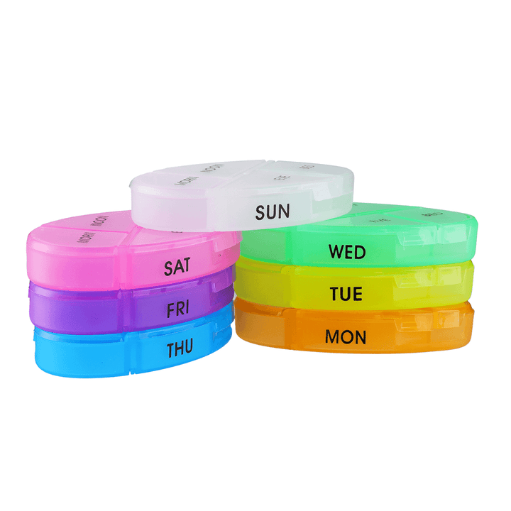 12*10*6Cm Portable Pill Box 28 Grids for 7 Days Weekly Pill Storage Case - Trendha