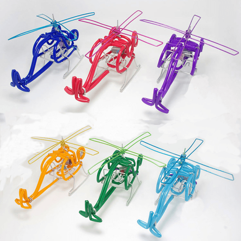 Creative Hand-Made Helicopter Toy Model Plane Kids Gift Decor Collection Multi-Colors - Trendha