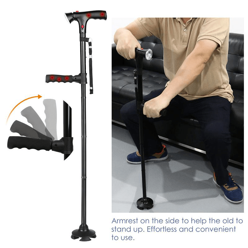 Foldable Crutch Foldable Adjustable Lightweight Aluminum Offset Walking Stick - Trendha
