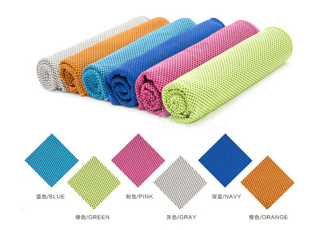 Sport Towel 30*100Cm Utility Enduring Instant Cooling Face Towel Heat Relief Reusable Chill Ice Cool Towel with Silicone Case - Trendha