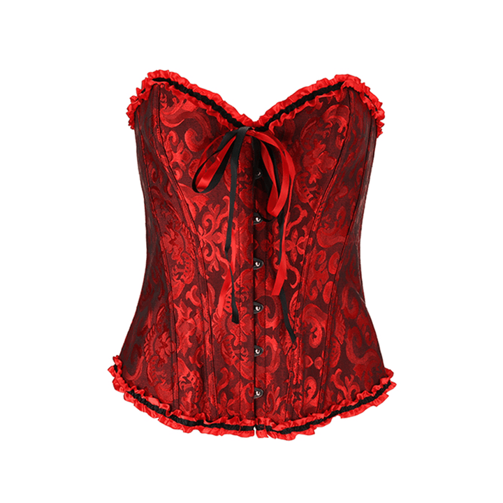 S-3XL Red Palace Women Party Bustier Boned Corset Gothic Body Shaper Sets - Trendha