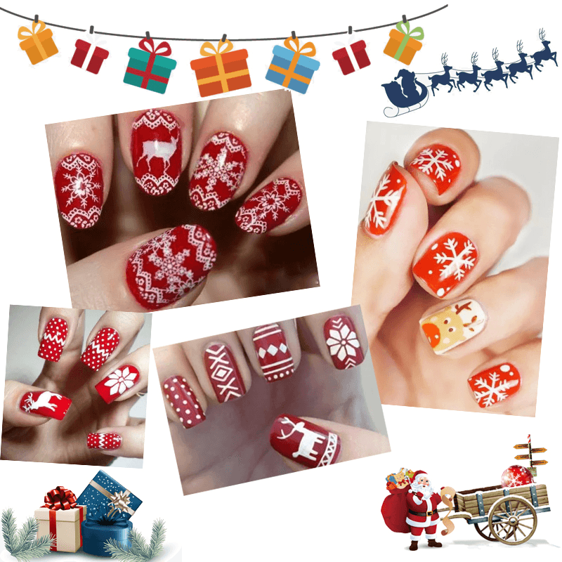 1Pc Christmas Image Nail Stamping Template DIY Polish Rectangle Stamp Plates Beauty Manicure Tools - Trendha