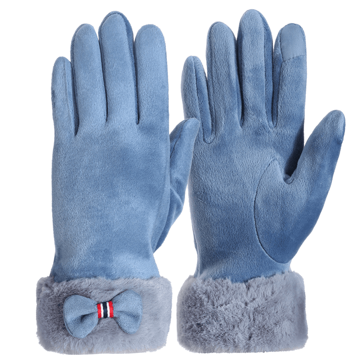 Womens Touch Screen Gloves Winter Windproof Thermal Warm Driving Skiing Full-Finger Gloves - Trendha