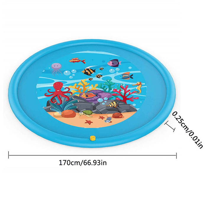 67Inch Splash Water Play Mat Sprinkle Splash Play Mat Toy for Outdoor Swimming Beach Lawn Inflatable Sprinkler Pad for Kids - Trendha