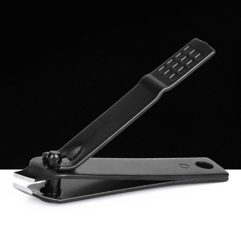 Bevel Black Stainless Steel Nail Clipper Anti-Slip Handle Toenail Clipper Manicure Tool - Trendha