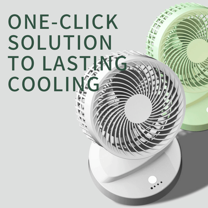 Mini Desktop Fan 3D Circulation USB Air Cooler 3 Gear Wind Speed 4000Mah Battery Life Low Noise for Home Office - Trendha