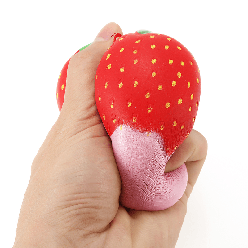 Yunxin Squishy Strawberry with Jam Jumbo 10Cm Soft Slow Rising with Packaging Collection Gift Decor - Trendha