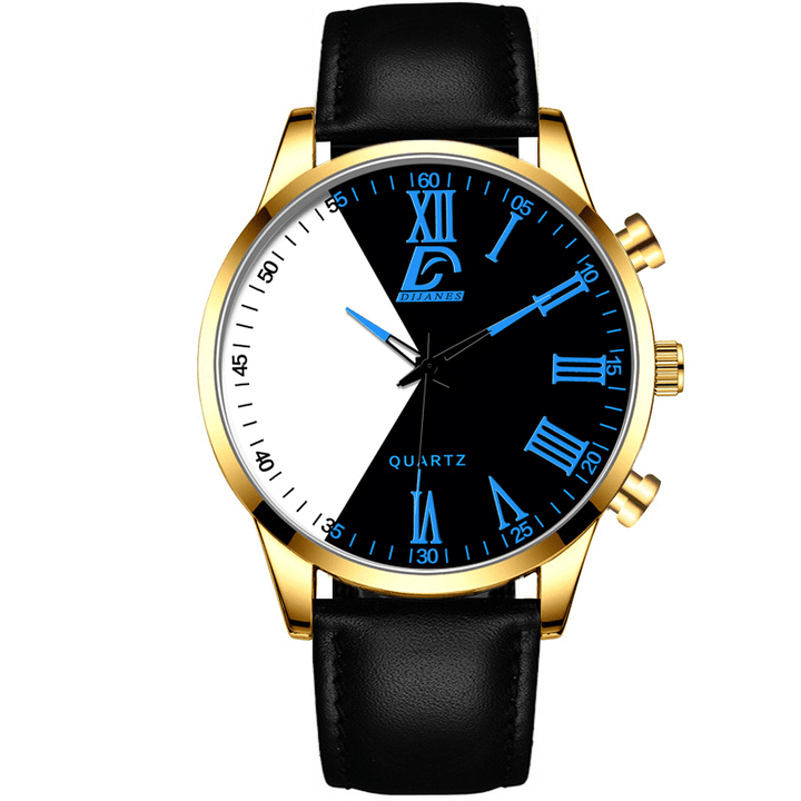 DIJANES 6 Colors Leather Men Vintage Business Watch Decorated Pointer Quartz Watch - Trendha