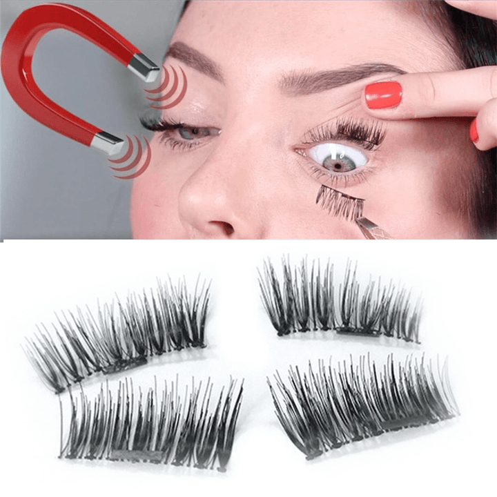 Magnetic Eyelashes Reusable Ultra Thin Black Thicker 3D Magnet False Lash Makeup - Trendha