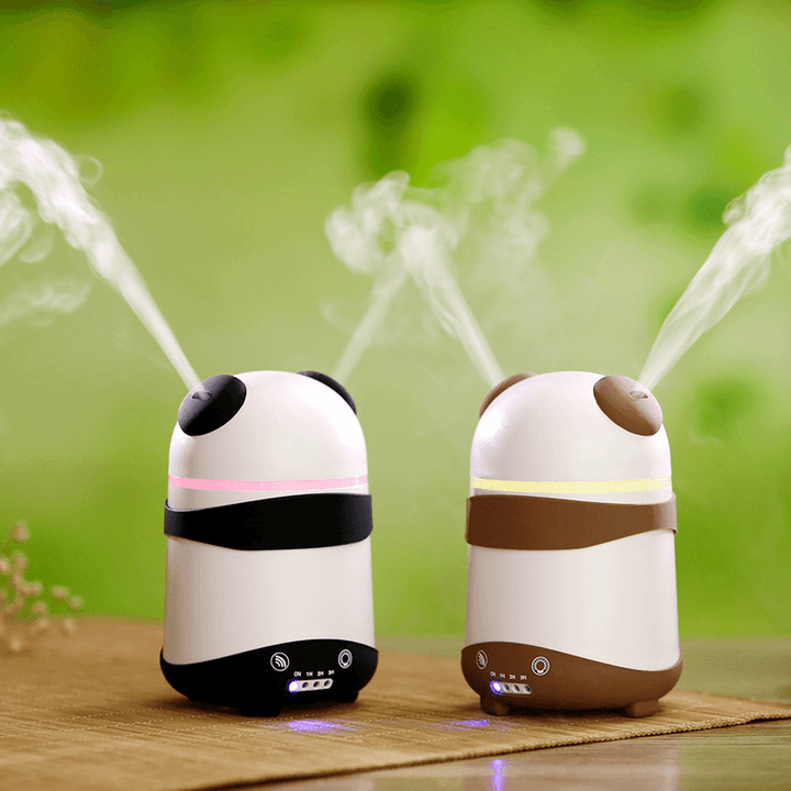 Panda Dual-Nozzle Ultrasonic Aroma Diffuser Air Humidifier Aromatherapy Mist Maker Low Noise - Trendha