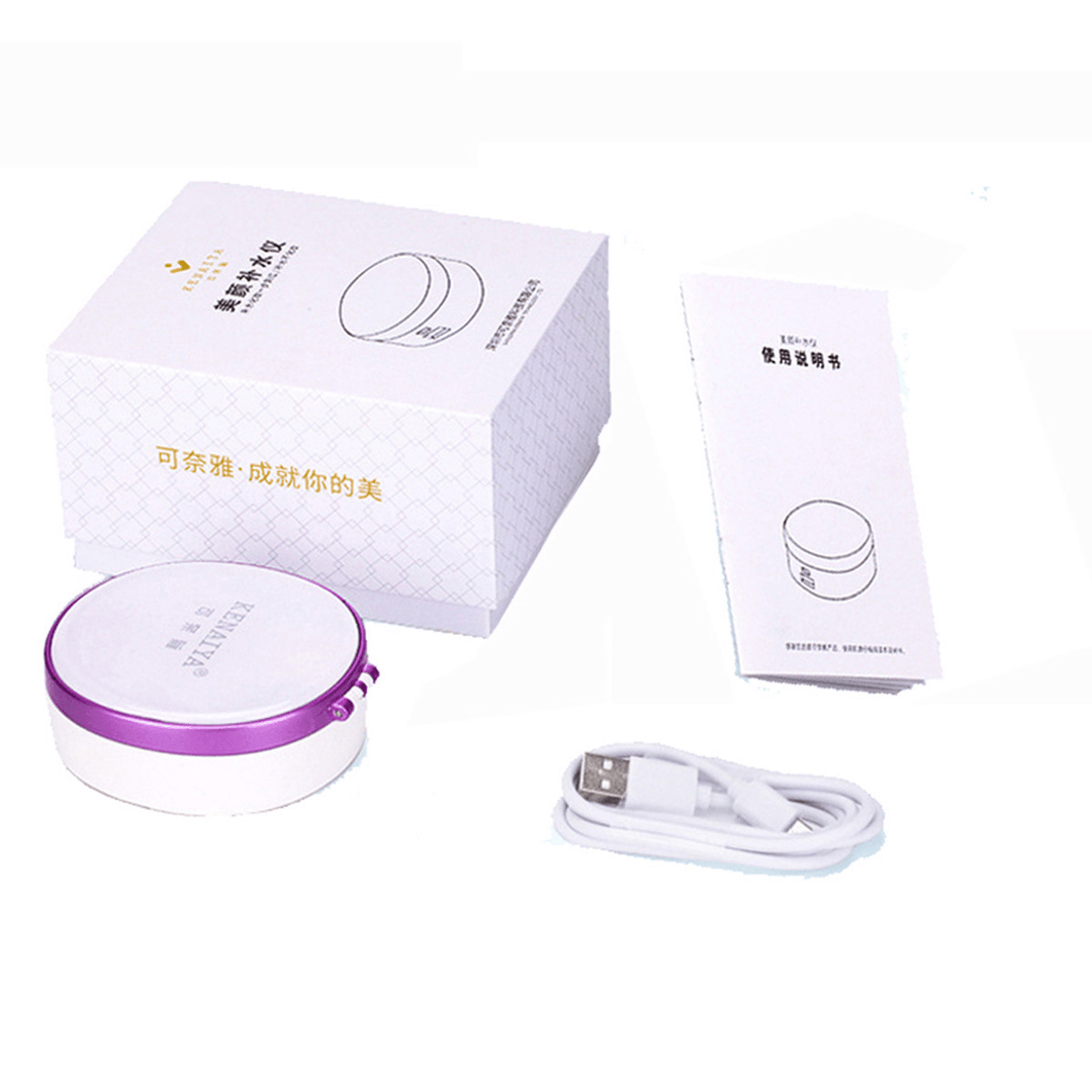 Luckyfine 4 in 1 Mini Nano-Mist Cold Sprayer Facial Humidifier with Makeup Mirror Light Power Bank - Trendha