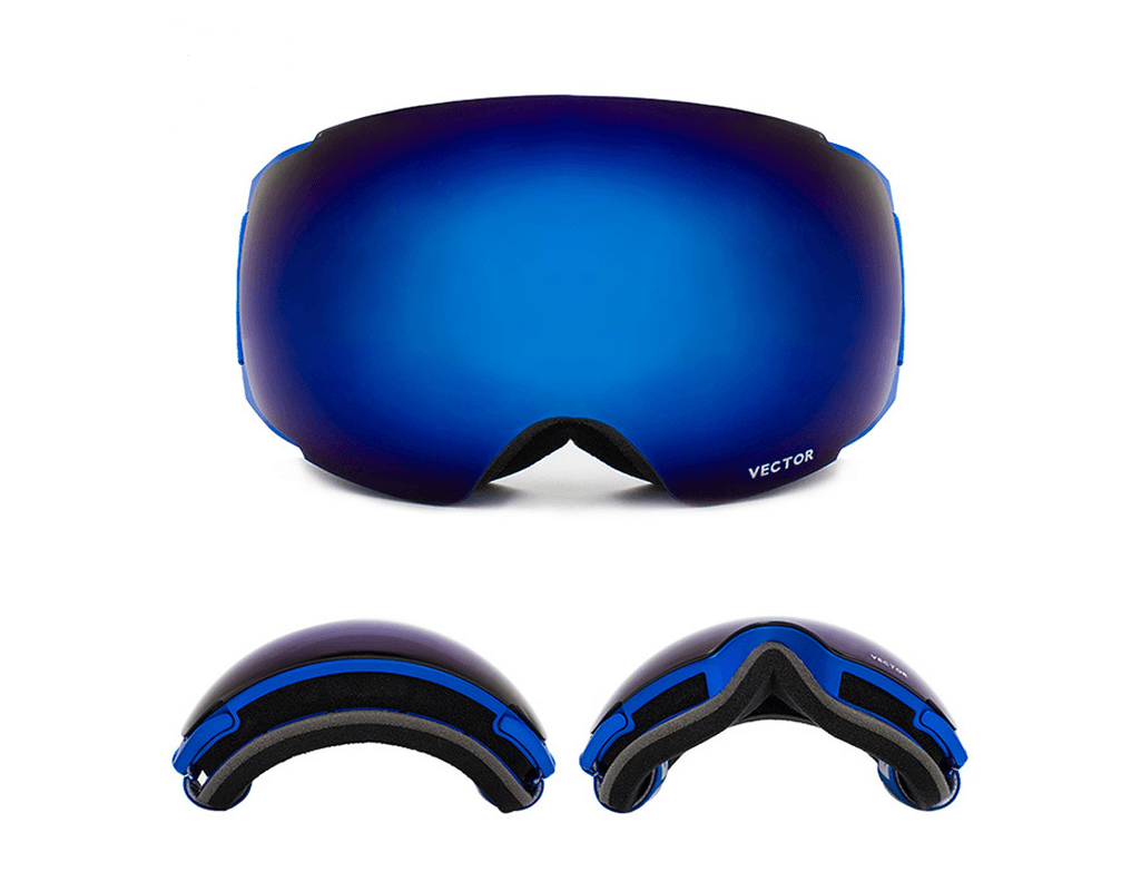 Compass Ski Glasses for Men and Women Double-Layer Lens Anti-Fog Spherical Surface with Magnets Can Be Changed Mountaineering Goggles - Trendha