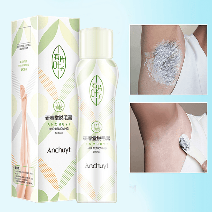 150G Unisex Depilatory Bubble Green Leaves Hair Removal Cream Body Leg Armpit - Trendha