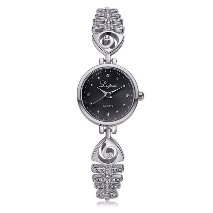 LVPAI P123 Diamond Dial Women Bracelet Watch Full Steel Small Dial Quartz Watches - Trendha