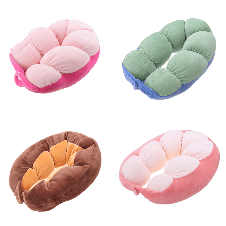 Soft Breathable Button down Cervical Traction Head Neck Pillow Cushion Pain Relief Sleeper Travel - Trendha