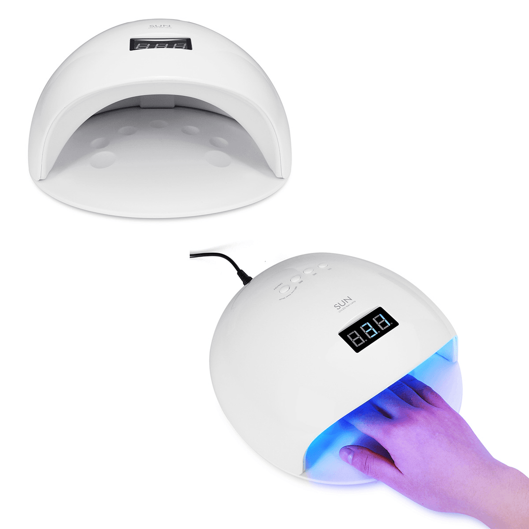 72W New White LED UV Lamp Time Setting Nail Art Dryer Curing Gel Manicure Tools - Trendha