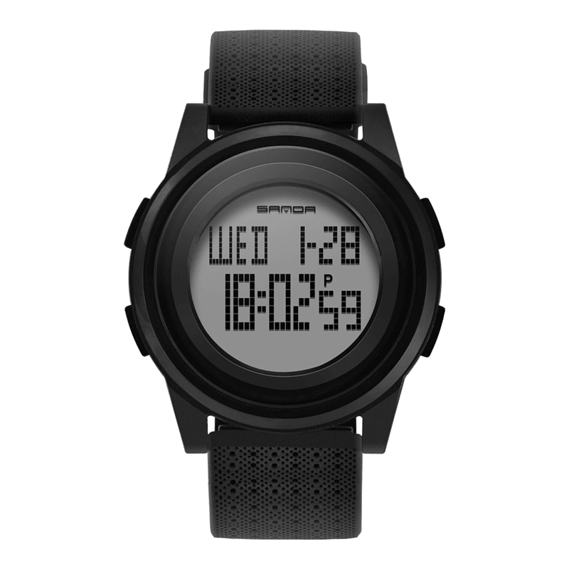 SANDA 337 Digital Watch LED Waterproof PU Leather Sports Student Watch - Trendha