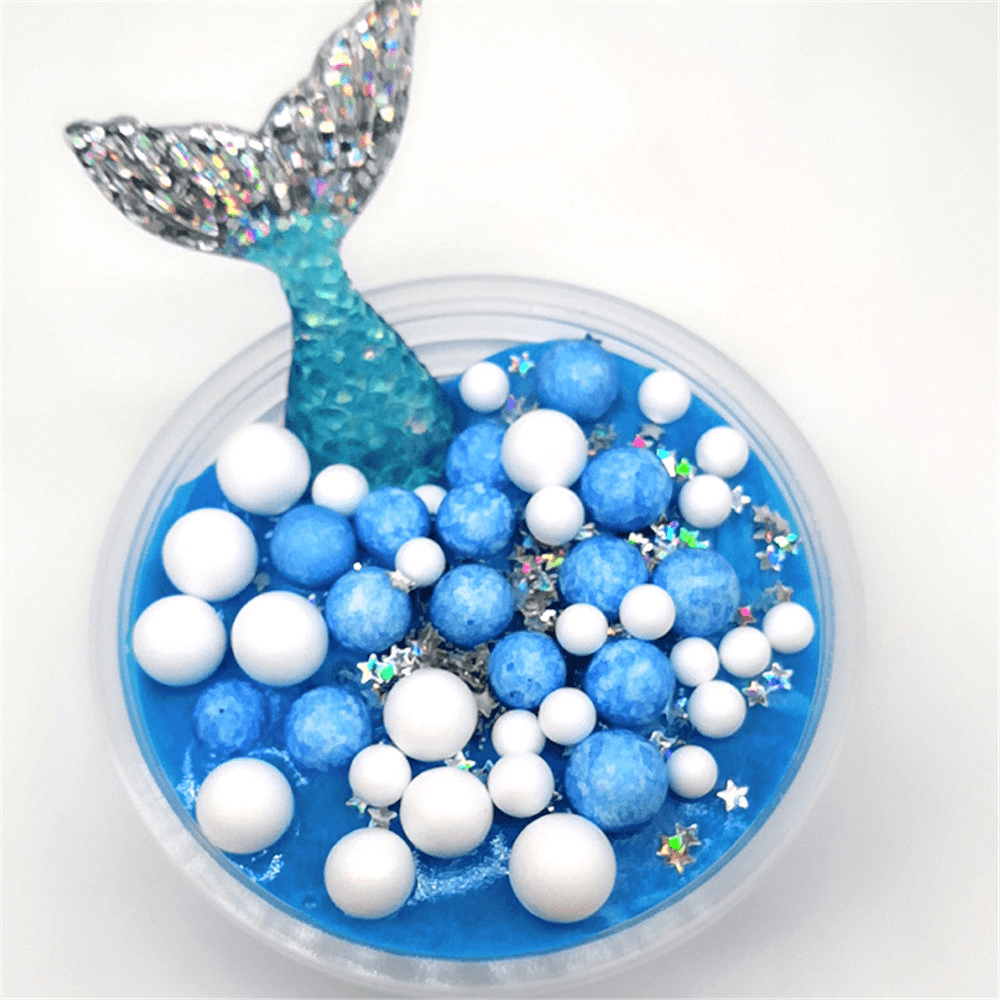 60ML Slime DIY Mermaid Cotton Mud Foam Ball Ocean Crystal Decompression Mud DIY Gift Toy - Trendha