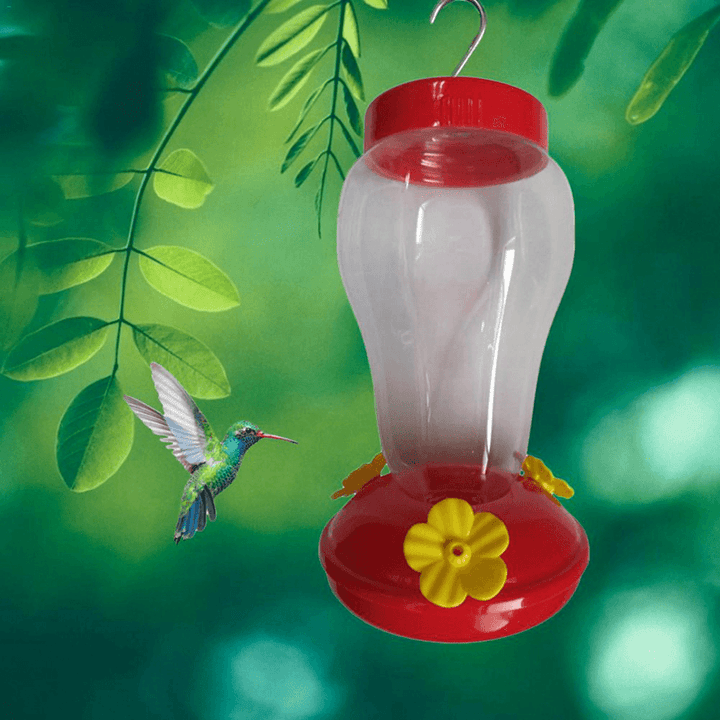 Bird Water Feeder Bottle Hanging Hummingbird Feeder Garden Outdoor Plastic Flower Iron Hook Bird Feeder for Outside/Inside - Trendha