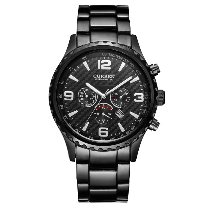 CURREN 8056 Full Steel Business Style Men Wrist Watch Waterproof Quartz Watches - Trendha