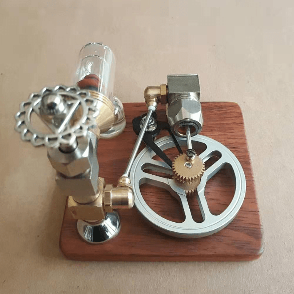 Stirling Engine Model Free Piston Adjustable Speed External Combustion Engine with Horizontal Flywheel Physics Science Toy - Trendha