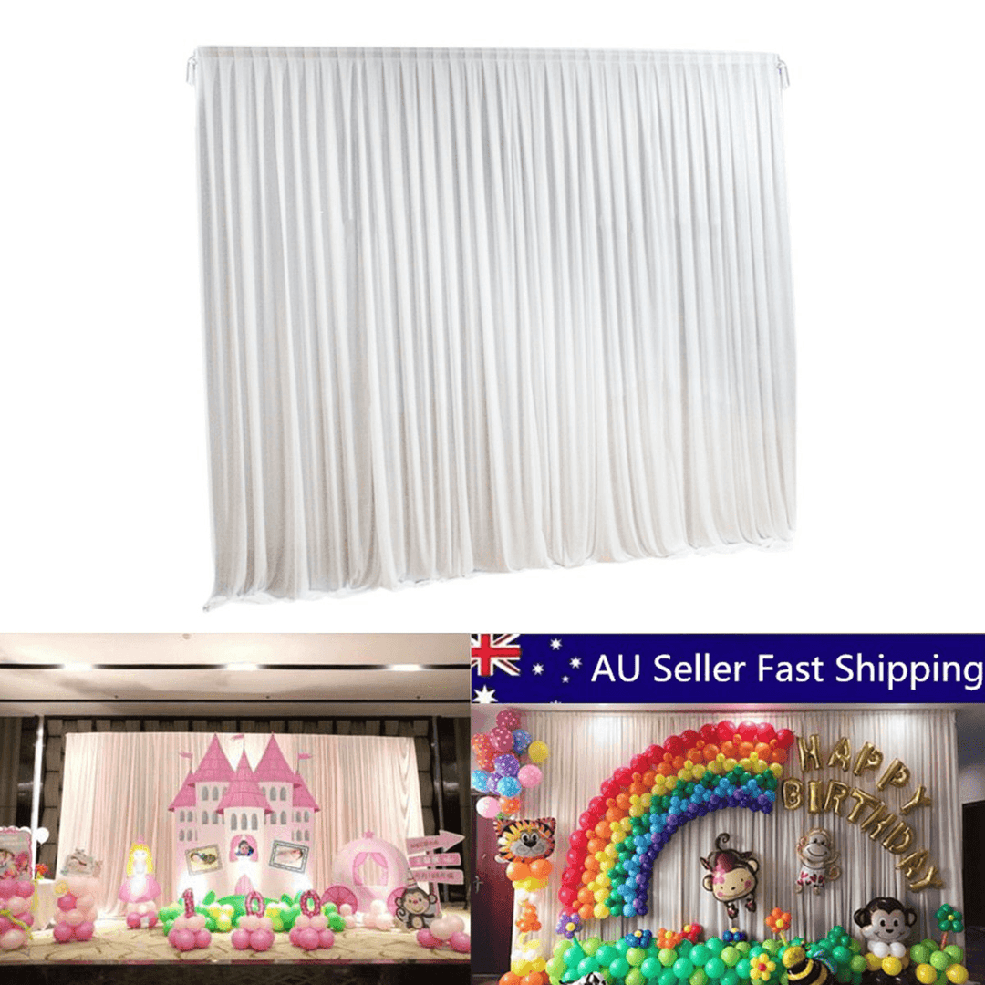 2M X 2M White Stage Background Backdrop Drape Curtain Swags Wedding Party US - Trendha