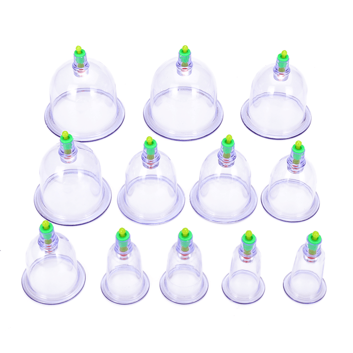 12Pcs Cup Vacuum Cupping Massager Set Stimulates Whole Body Relaxation Tools - Trendha