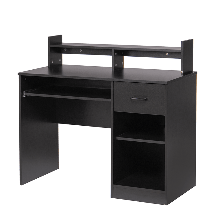 Computer Desk with Drawers Storage Shelf Keyboard Tray Home Office Laptop Desk Desktop Table for Small Spaces - Trendha