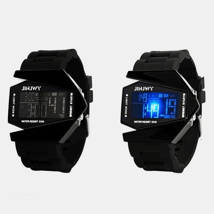 Fashion Multi-Function LED Display Men Watch 5ATM Waterproof Stopwatch Luminous Electronic Digital Watch - Trendha