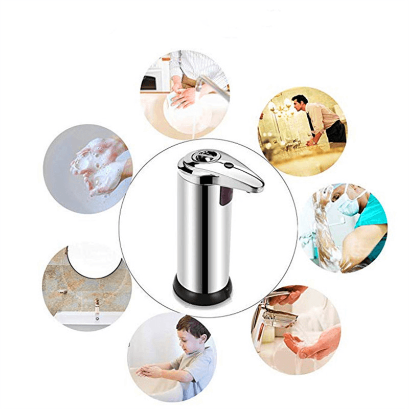 250Ml Automatic Chrome Bathroom Kitchen Liquid Soap Dispenser No-Touch Hand Free - Trendha