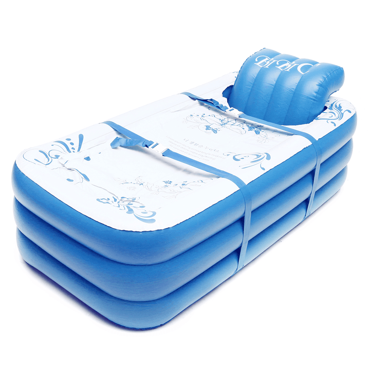 2 in 1 165*85*45Cm Inflatable Adult PVC Warm Bath Bathtub Foldable Indoor SPA Bathroom Tub - Trendha