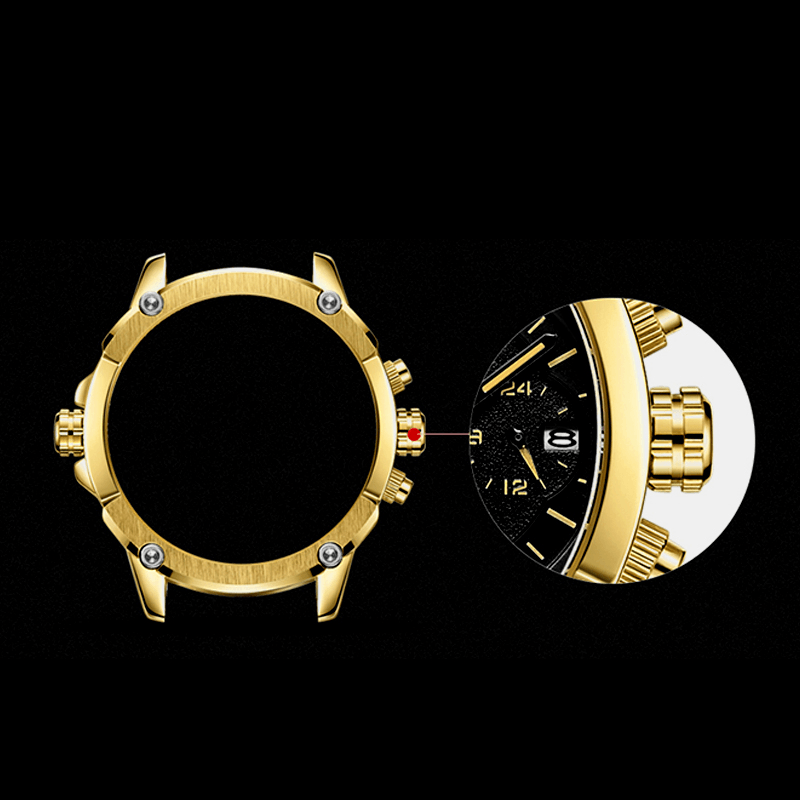 MEGIR 2093G Fashion Double Time Zone Calendar Chronograph Luminous Men Waterproof Army Sports Leather Strap Quartz Watch - Trendha
