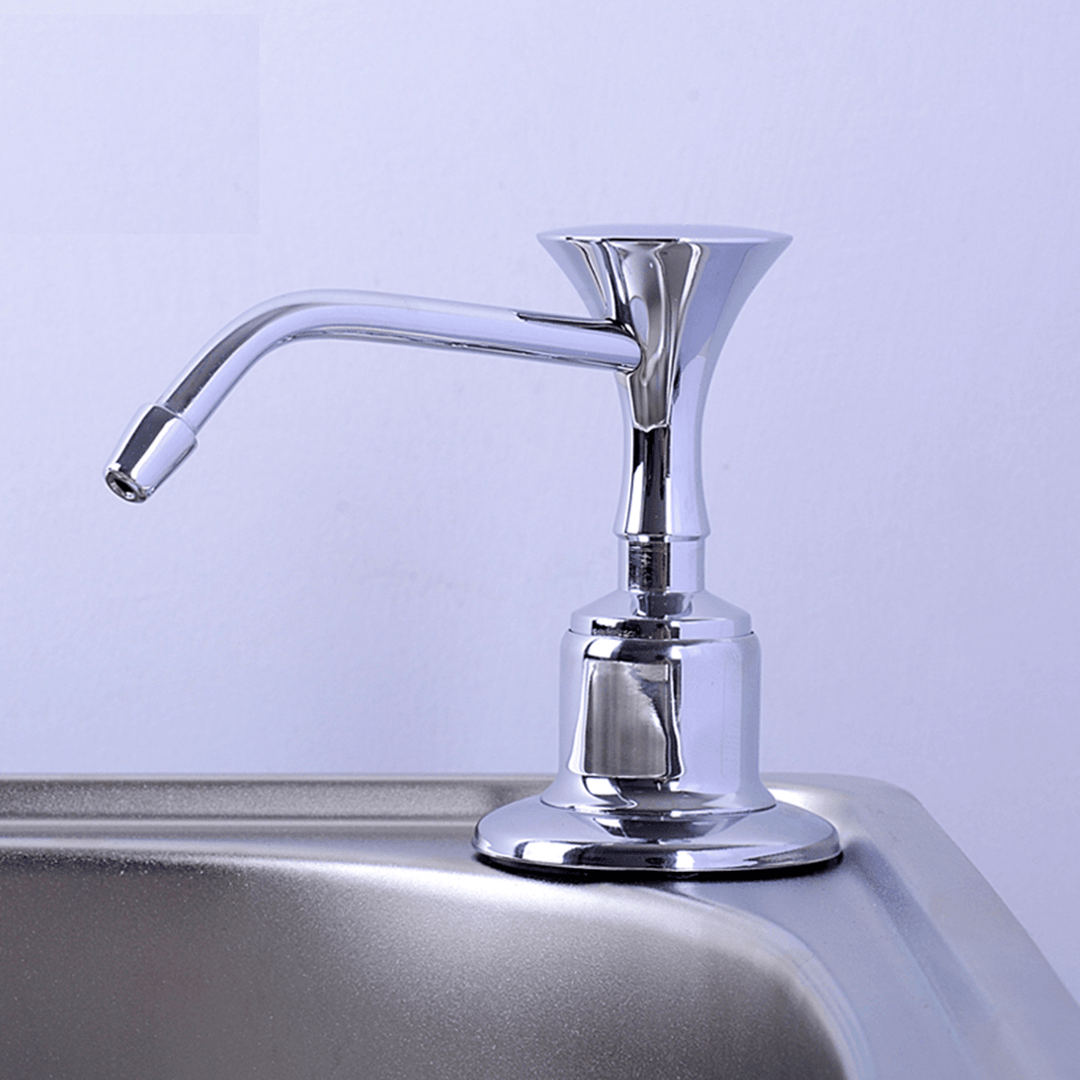 220Ml White Kitchen Chrome Liquid Soap Dispenser Bathroom Sink Pump Bottles - Trendha