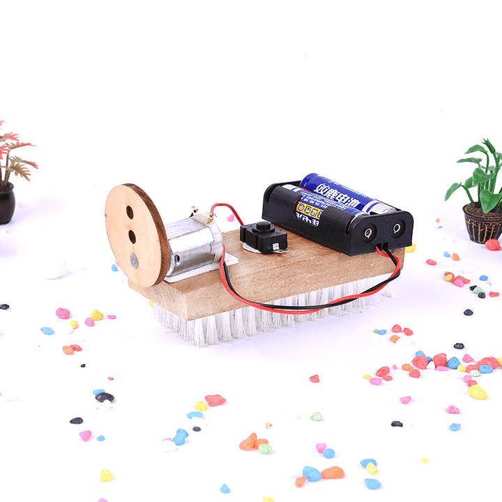 DIY Wooden Sweeping Robot Model Kits Physical Inventions Experiment Kits Electric Science Creative STEM Educational Toy - Trendha