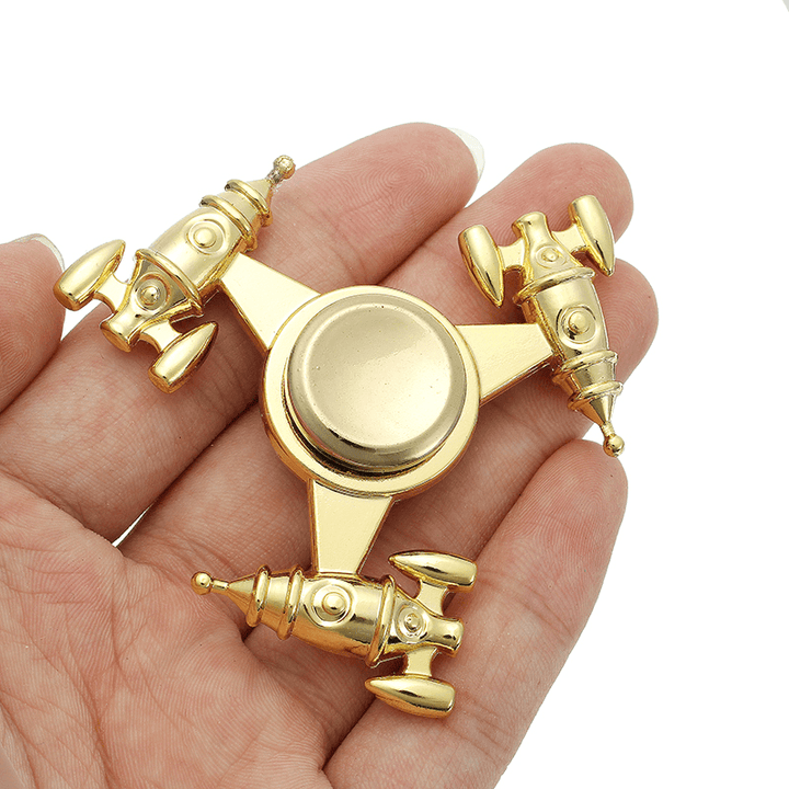 Electroplating Zinc Alloy Spacecraft Finger Spinning Ultra Durable High Speed 3-6 Mins Spins Precisi - Trendha