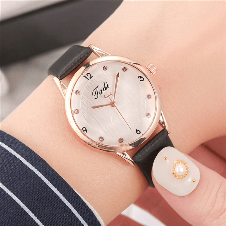 Fashion Casual Elegant Sport Women Watches Leather Band Dial Rose Gold Wrist Alloy Case Quartz Watch - Trendha
