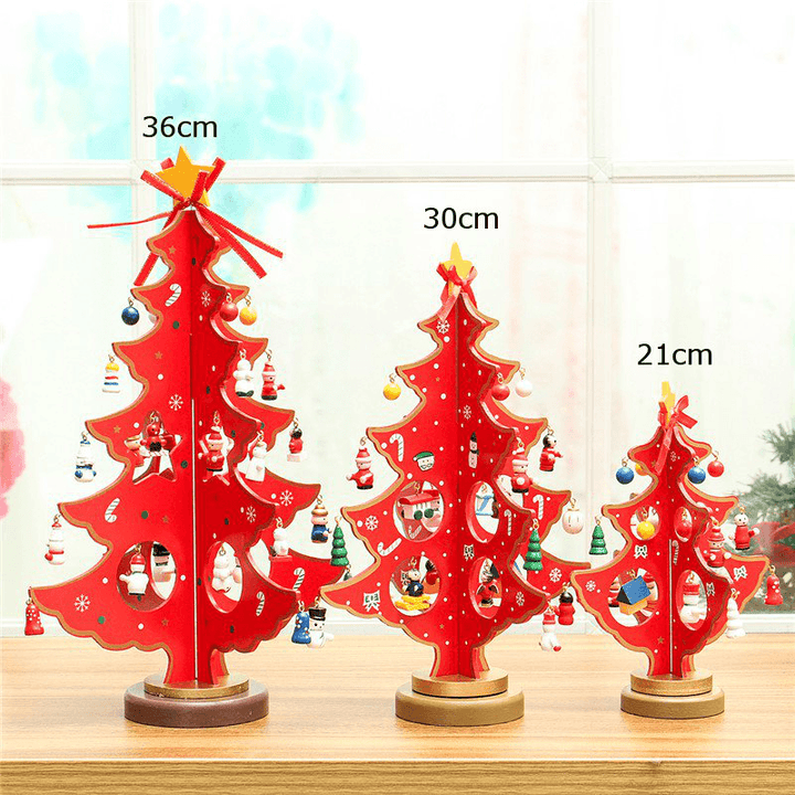 3D Wooden Christmas Tree Table Decoration Hanging Ornament - Trendha
