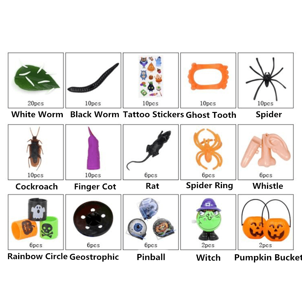 120PCS Mischievous Insect & Halloween Tricky Toys for Children'S Party Games - Trendha