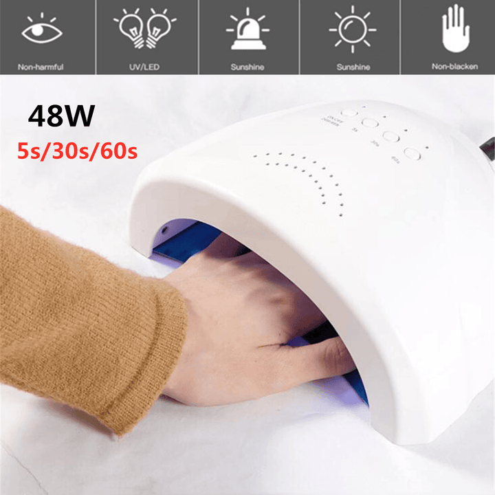 48W 30 Leds UV Nail Gel Polish Dryer Machine Finger Gel Dryer Manicure Curing La - Trendha