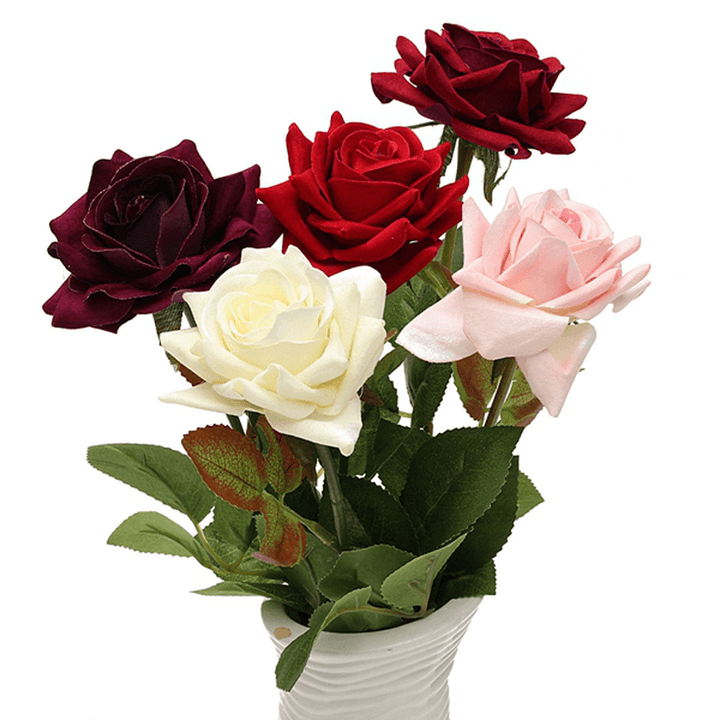Single Fabric Rose Artificial Fake Flower Bouquet Wedding Party Home Decoration - Trendha