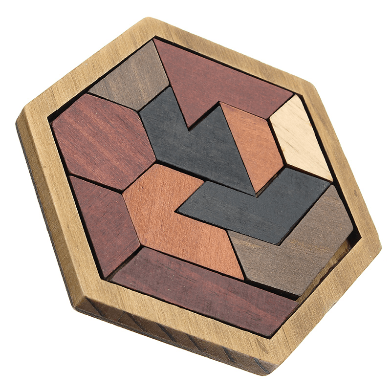 Kids Puzzles Wooden Toys Tangram Jigsaw Board Geometric Shape Children Educational Toy - Trendha