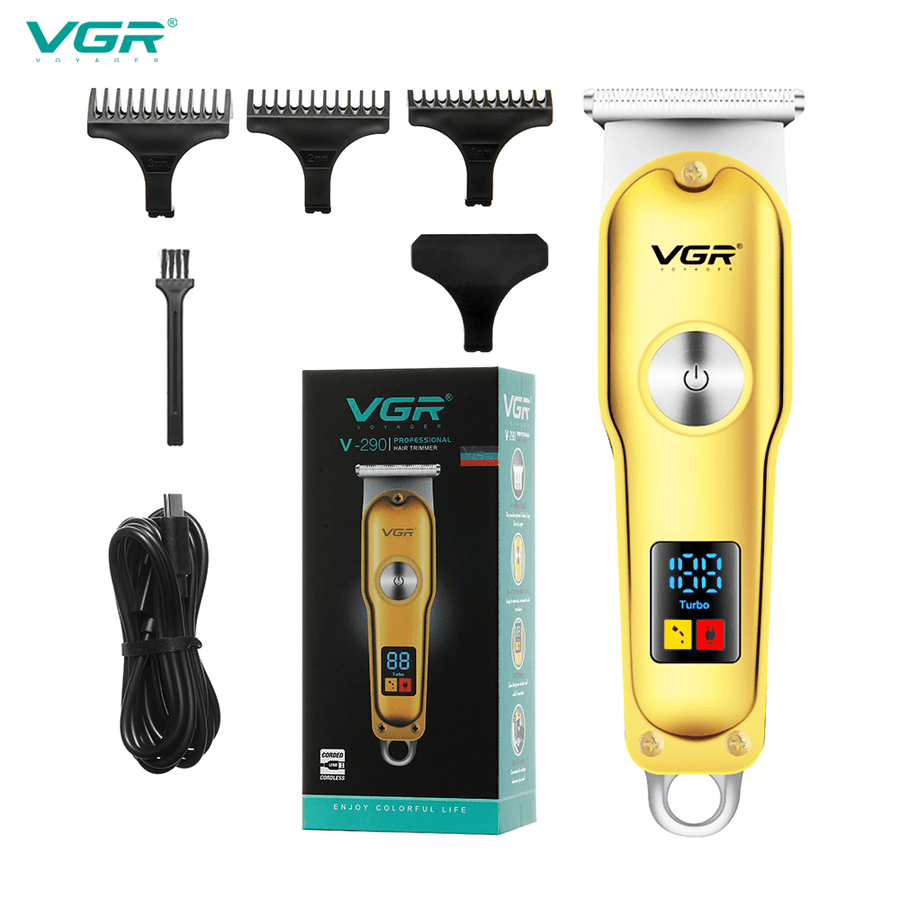 VGR V-290 Hair Clipper Electric Shaver Carving Machine Electric Push LED Smart Display Portable Hair Trimmer - Trendha