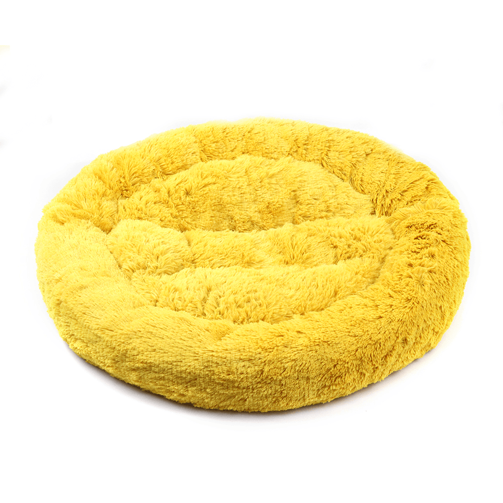 55CM Luxury Shag Warm Fluffy Pet Dog Puppy round Fur Donut Cushion Mat Pet Bed - Trendha