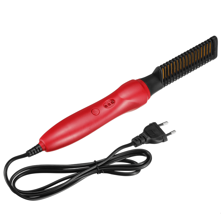 Adjustable Electric Hair Straightener Combs Wet & Dry Straightening Curling Comb Anti-Scalding Curler Styling Tool - Trendha