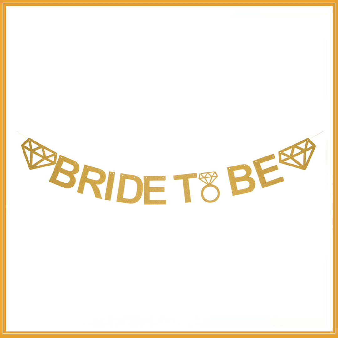 Bride to Be Wedding Veils Ring Crown Bridal Sash Party Decoration Set Gold Color Wedding Decor - Trendha