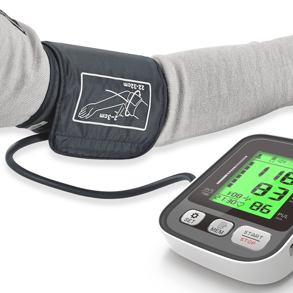 Boxym Upper Arm Blood Pressure Monitor Large Cuff Arm Pulse Sphygmomanometer Automatic BP Heart Rate Pulse Tonometer Tensiometer - Trendha