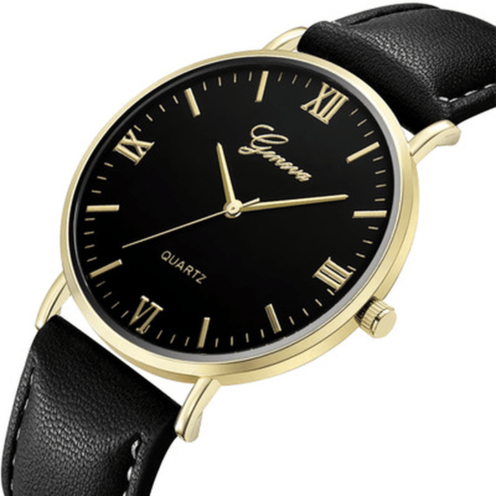 DEFFRUN XR3252 Simple Dial Design Leather Strap Casual Style Fashion Men Watch Quartz Watch - Trendha