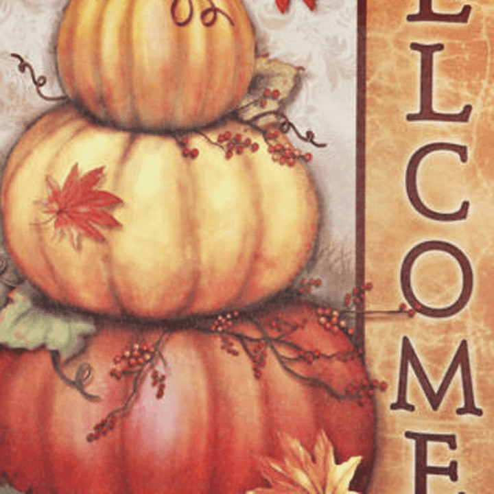 30X45Cm Halloween Polyester Pumpkin Leaves Welcome Flag Garden Holiday Decoration - Trendha